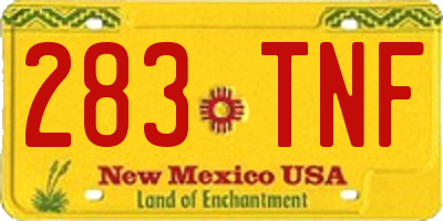 NM license plate 283TNF
