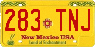 NM license plate 283TNJ