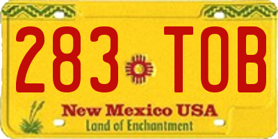 NM license plate 283TOB