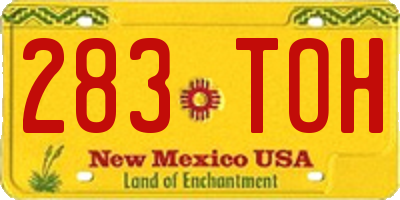 NM license plate 283TOH