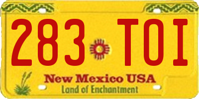 NM license plate 283TOI