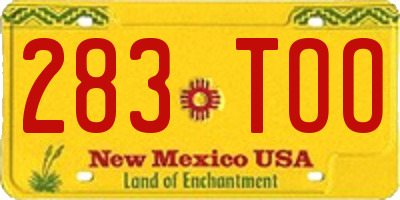NM license plate 283TOO