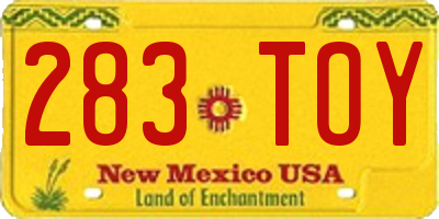 NM license plate 283TOY