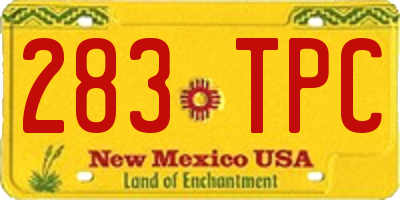 NM license plate 283TPC