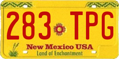 NM license plate 283TPG