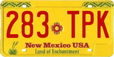 NM license plate 283TPK