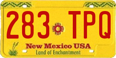 NM license plate 283TPQ