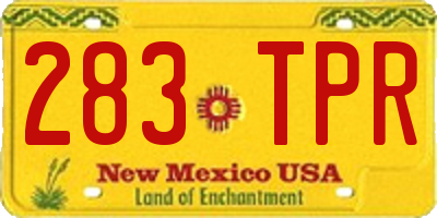 NM license plate 283TPR