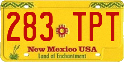 NM license plate 283TPT