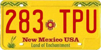 NM license plate 283TPU