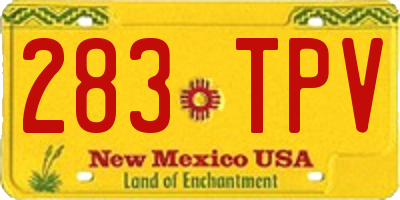 NM license plate 283TPV
