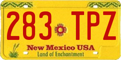 NM license plate 283TPZ