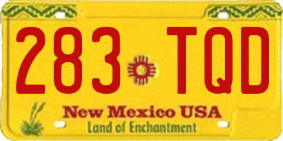 NM license plate 283TQD