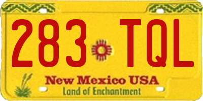 NM license plate 283TQL