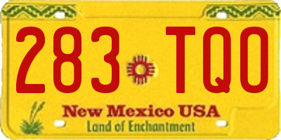 NM license plate 283TQO