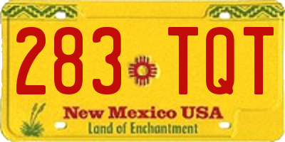 NM license plate 283TQT
