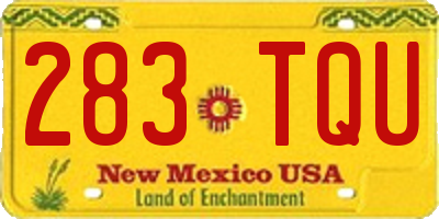 NM license plate 283TQU