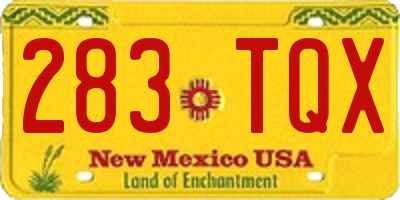 NM license plate 283TQX