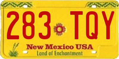 NM license plate 283TQY