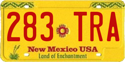 NM license plate 283TRA