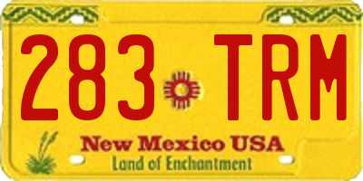 NM license plate 283TRM