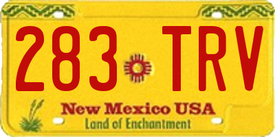NM license plate 283TRV