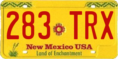 NM license plate 283TRX