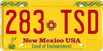 NM license plate 283TSD