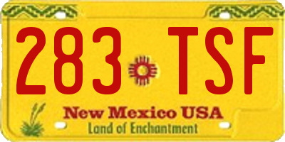 NM license plate 283TSF