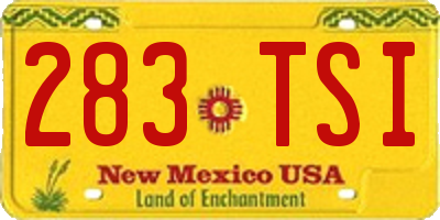 NM license plate 283TSI
