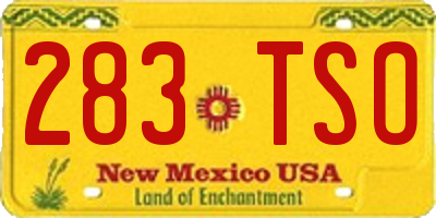NM license plate 283TSO