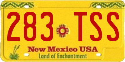 NM license plate 283TSS