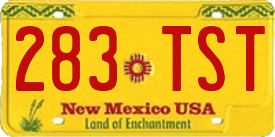 NM license plate 283TST