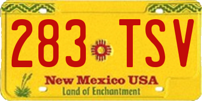 NM license plate 283TSV
