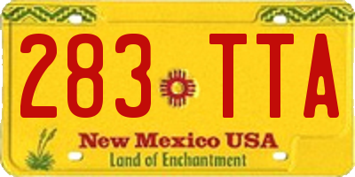 NM license plate 283TTA