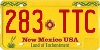 NM license plate 283TTC