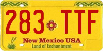 NM license plate 283TTF