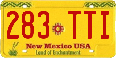 NM license plate 283TTI
