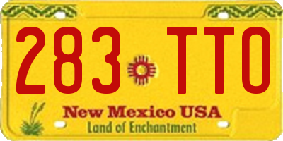 NM license plate 283TTO