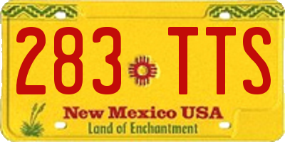 NM license plate 283TTS