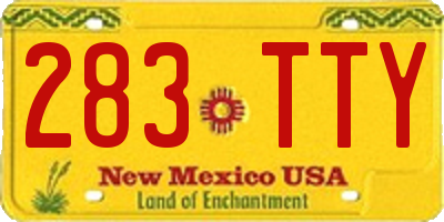 NM license plate 283TTY