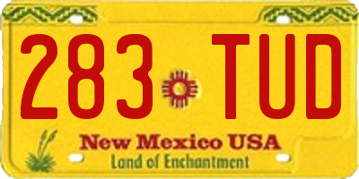 NM license plate 283TUD