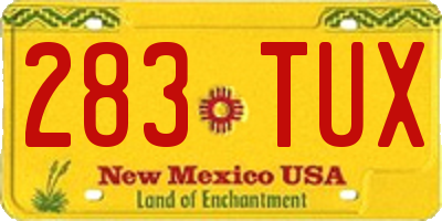 NM license plate 283TUX