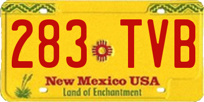 NM license plate 283TVB