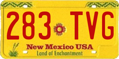 NM license plate 283TVG