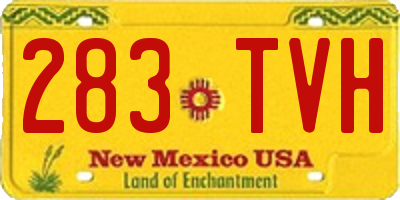 NM license plate 283TVH