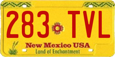 NM license plate 283TVL