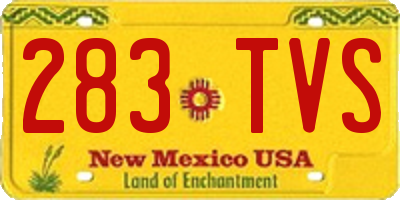 NM license plate 283TVS