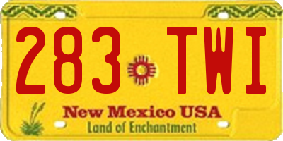 NM license plate 283TWI