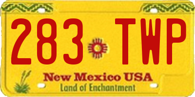 NM license plate 283TWP